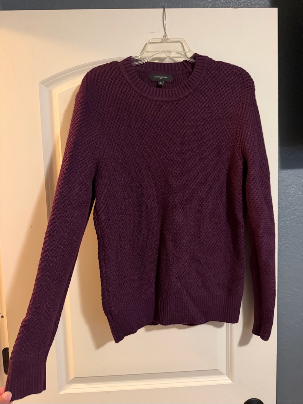 Banana Republic Plum Textured Crewneck Sweater Small